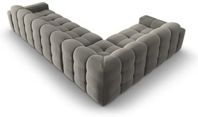 Ъглов диван от сиво кадифе (ляв ъгъл) Kendal - Micadoni Home