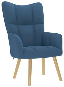 4016775 vidaXL Релаксиращ стол, син, плат