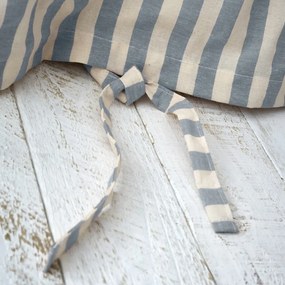 Синьо двойно удължено спално бельо 230x220 cm Zanzibar Stripe – Pineapple Elephant