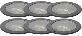 Комплект от 6 димируеми външни вградени спота черни IP65 Вкл. LED - Delux Honey