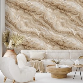 Тапет – Естествен бежов мраморен мотив