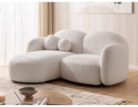 Кремав ъглов диван от прежда с примки от букле (ляв ъгъл) Orbit – Ropez