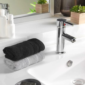 Черна памучна кърпа от тери 30x50 cm Tendresse – douceur d'intérieur