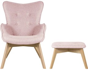 Светлорозов фотьойл с табуретка Niko – Ropez