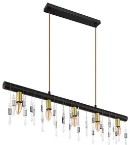 Globo 15532-5HB - Люстра на кабел KIRA 5xE14/40W/230V черна