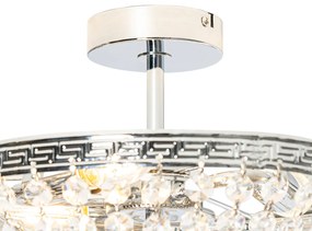 Класически таванен аплик стомана с кристал 3-светлина - Mondrian