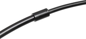 Интелигентна дъгова подова лампа черна със злато и опушено стъкло, включваща WiFi G95 - Zuzanna