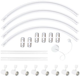 Модерна релсова система за осветление с 8 прожектора, бяла, 1-фазна, овална, 200 см - Iconic Jeana