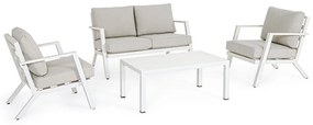 Бял алуминиев градински комплект от за отдих за 4 Harley – Bizzotto