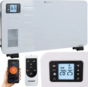 Електрически конвектор Kaminer Ziflo 2300W — С WiFi управление, таймер и дистанционно, бял