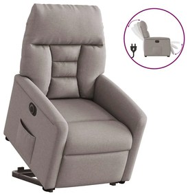 3303059 vidaXL Електрически изправящ реклайнер стол, таупе, текстил