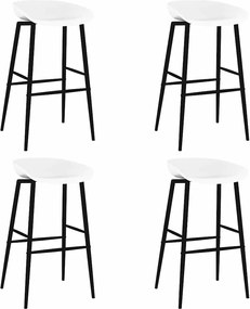 248168 vidaXL Бар столове, 4 бр, бели