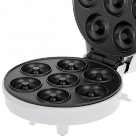 Уред за донъти Adler AD 3075, 1500W, 7 понички наведнъж, Незалепващи плочи, Бял