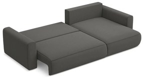 Тъмносив кадифен разтегателен ъглов диван с място за съхранение (десен ъгъл) Kapua – Makamii