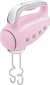 Ръчен миксер SMEG 50's Style HMF01PKEU, 250W, 9 скорости, Турбо, Скрит LED дисплей, Таймер, Аксесоари, Розов