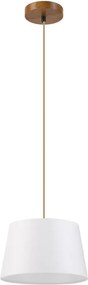 Пендел на кабел AIDA 1xE27/60W/230V, Ø 25 см, дъб/кафяв/бял