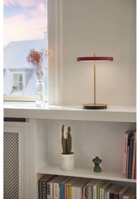 Червена LED затъмняваща се настолна лампа с метален абажур (височина 31 cm) Asteria Move – UMAGE