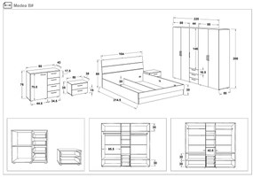 Спален комплект + матрак 160/200 Медея + матрак