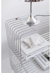 Метална стенна библиотека в блестящо сребрист цвят 70x30 cm Wire – Mette Ditmer Denmark