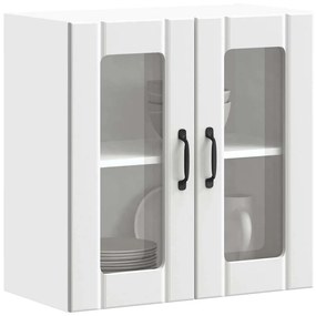 853907 vidaXL Кухненски стенен шкаф със стъклена врата Lucca бял