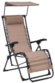 312469 vidaXL Сгъваем стол-шезлонг, textilene, таупе
