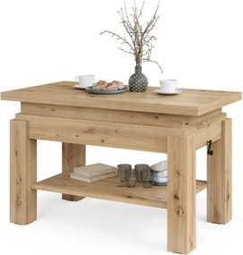 БРАВО Дъб Артисан - РАЗТЕГАТЕЛНА ХОЛНА МАСА С ПОВДИГАЩ МЕХАНИЗЪМ И С РАФТ