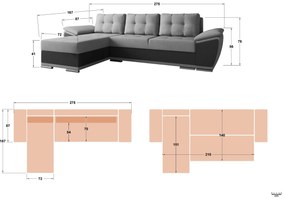 Разтегателен ъглов диван Тонино