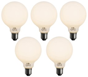 Комплект от 5 Димируема LED крушка E27 Опал G95 5W 450lm 2700K