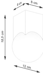 Осветително тяло за таван в естествен цвят със стъклен абажур 12x12 cm Rayer – Sollux
