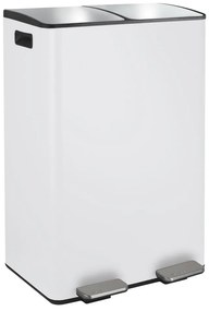 Стоманено кошче за боклук 2x30 l за рециклиране с педал в матово бял цвят Aliya – Spirella