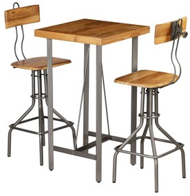 245808 vidaXL Бар комплект от 3 части, регенериран тик масив