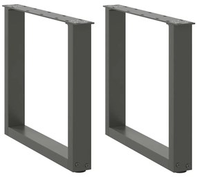 4013158 vidaXL Крака за масичка за кафе, U-образни, 2 бр., антрацит, 50x(42-43) см, стомана