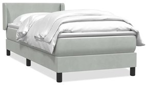 3317937 vidaXL Боксспринг легло с матрак, светлосиво, 100x210 см, кадифе