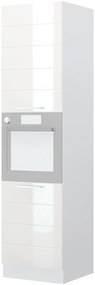 Висок подов шкаф за фурна Hudson K23-60-2KR-White - White glossy