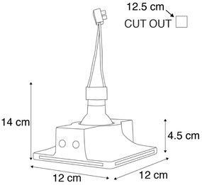 Комплект от 6 вградени спота бели 12 см кръгли - Gypsy Stucco