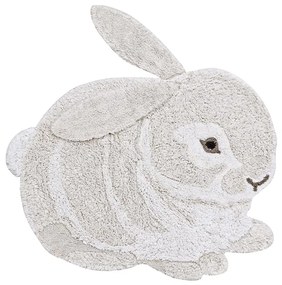 Светлосив ръчно изработен памучен детски килим подходящ за пране 130x135 cm Bunny – Lorena Canals