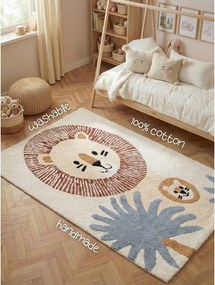 Кремав памучен детски килим подходящ за пране/ръчно изработен 140x200 cm Snuggle Leander – Hanse Home
