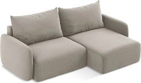 Кафяво-сив кадифен сгъваем/с място за съхранение ъглов диван (десен ъгъл) Kalena – Makamii