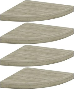 323927 vidaXL Окачени ъглови рафтове, 4 бр, дъб, 35x35x3,8 см, МДФ