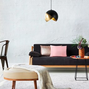 Черно и в бронзов цвят висящо осветително тяло с метален абажур ø 30 cm Pacman – Opviq lights