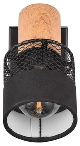 Стенна лампа в черен и естествен цвят ø 7 cm Nandini - Trio