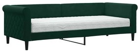 3197742 vidaXL Канапе с матрак, тъмнозелено, 80x200 см, кадифе