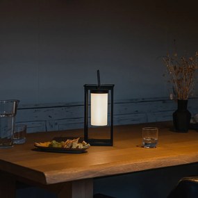 Модерна външна лампа черна с LED и димер соларен - Denlu