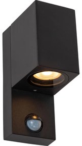 Lucide 69802/01/30 -Екстериорна лампа със сензор ZARO 1xGU10/7W/230V IP65 черен