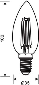LED крушка VIVALUX, 7W, 960LM, E14, 3000К