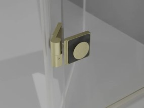 Mexen Mist-F Duo сгъваема душ кабина 90 x 90 см, прозрачна, четкано злато - 8A6-090L-090P-55-00