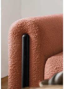 Теракотен сгъваем/с място за съхранение диван от прежда с примки от букле 244 cm Arcadova – ELTAP