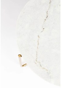 Кръгла масичка за кафе с мраморен плот в бял и златист цвят ø 70 cm Timpa – White Label