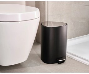 Матово черно стоманено кошче за боклук с педал 5 l EasyStore Luxe – Joseph Joseph