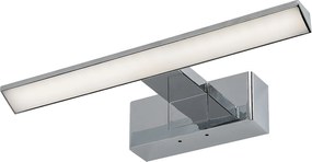 Rabalux Loric, аплик за баня, хромирана пластмасова лампа с бял акрилен абажур, 6W, с абажур: 375, без абажур: 720, 4000, ъ